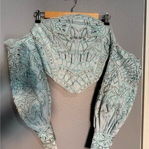 ASOS blue beaded crop